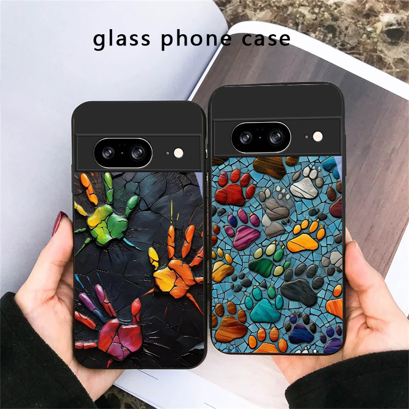 Google Pixel 9 - Capa de Vidro Preta com Estampa